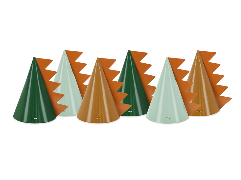 Chapeaux de fête Dinosaurees, 14 cm, assortiment – lot de 6