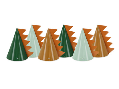 Chapeaux de fête Dinosaurees, 14 cm, assortiment – lot de 6