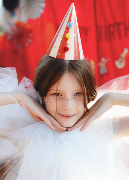 Chapeaux de fête à pompons – Lot de 6 – Circus Party