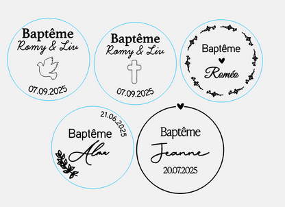Décapsuleur bois plat magnétique - Baptême