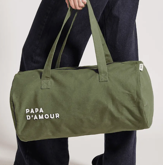 Polochon brodé olive "Papa d'amour"