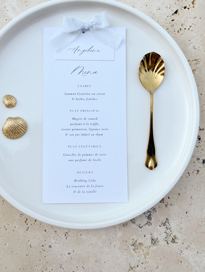 Menu & Marque place - Papier grain feutré