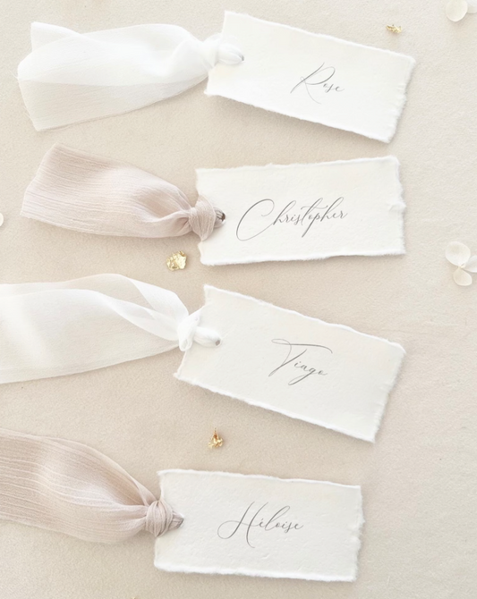 Marque-place en Papier coton et Ruban