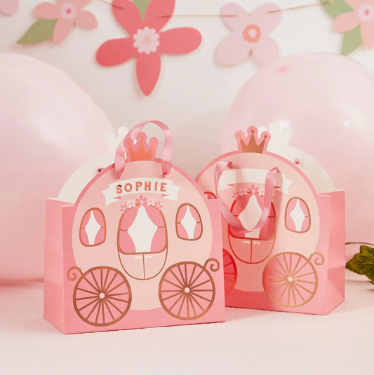 Sac de fête carrosse à personnaliser (lot de 4)