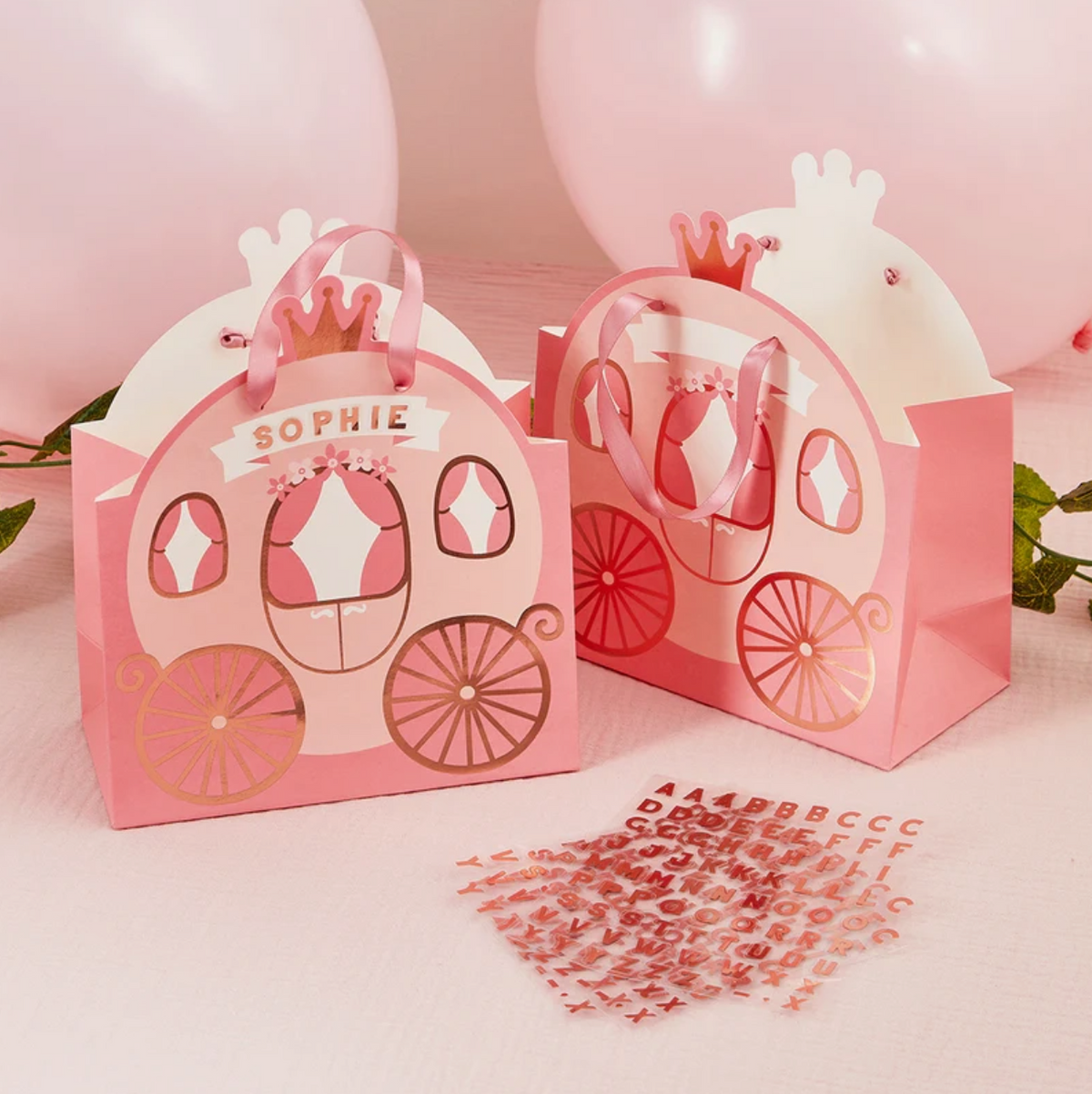 Sac de fête carrosse à personnaliser (lot de 4)