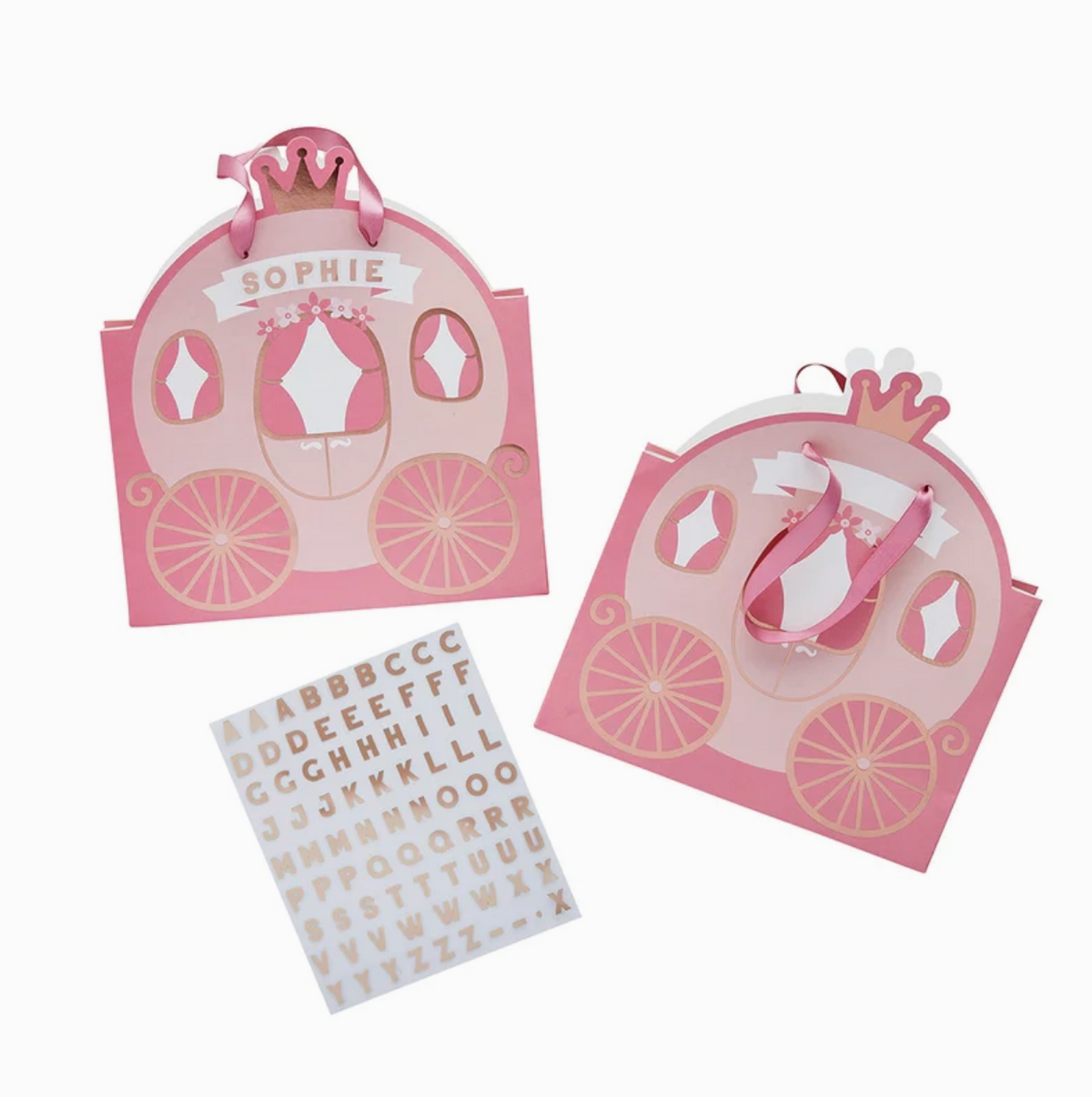 Sac de fête carrosse à personnaliser (lot de 4)