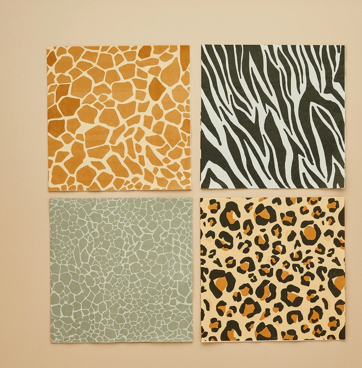 Serviette en papier animalier (paquet de 16)