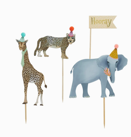 Set de décorations pour gâteau safari