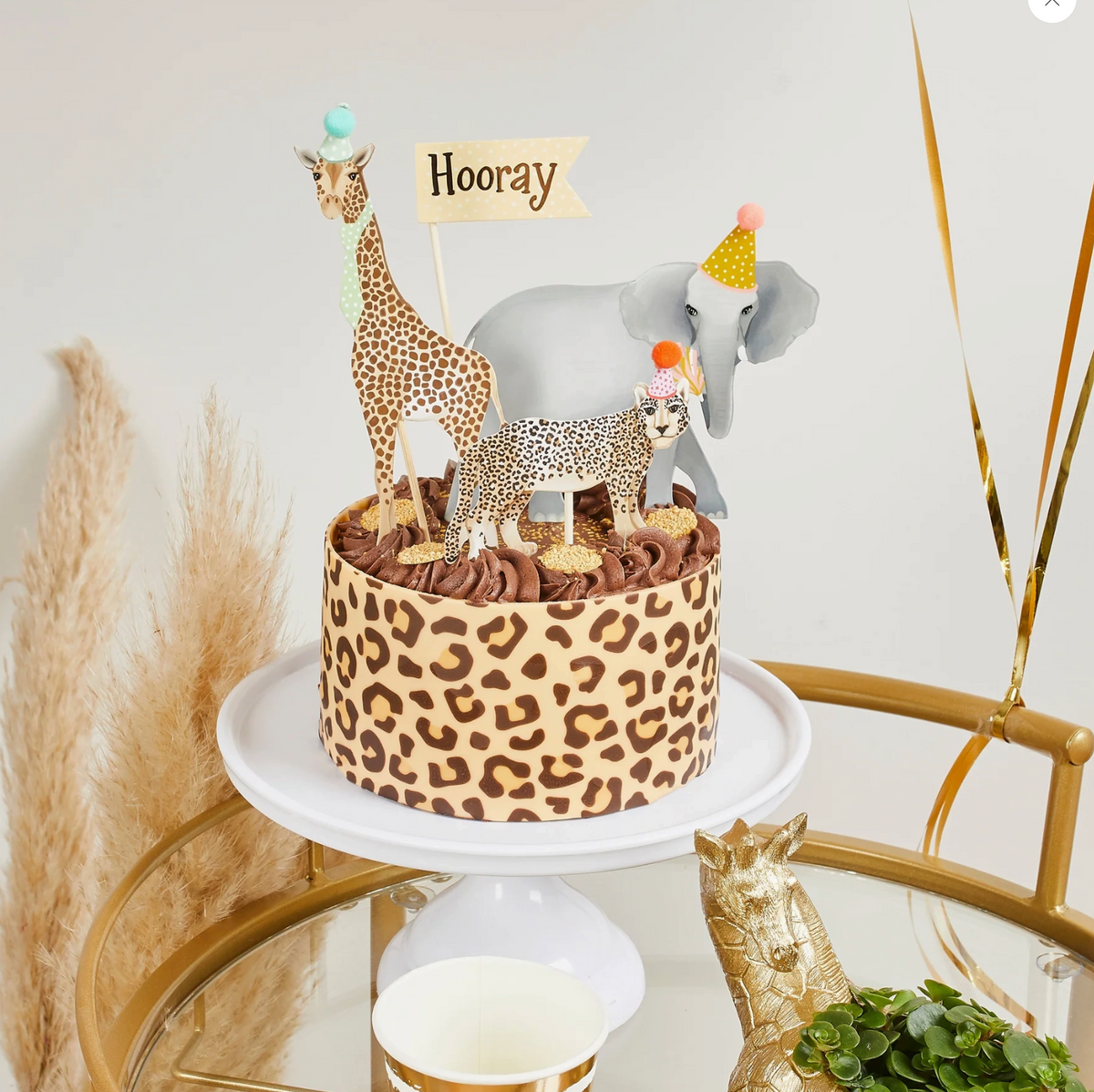 Set de décorations pour gâteau safari