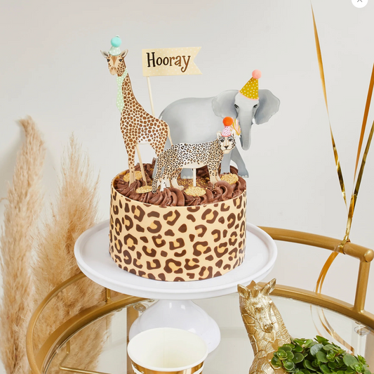 Set de décorations pour gâteau safari