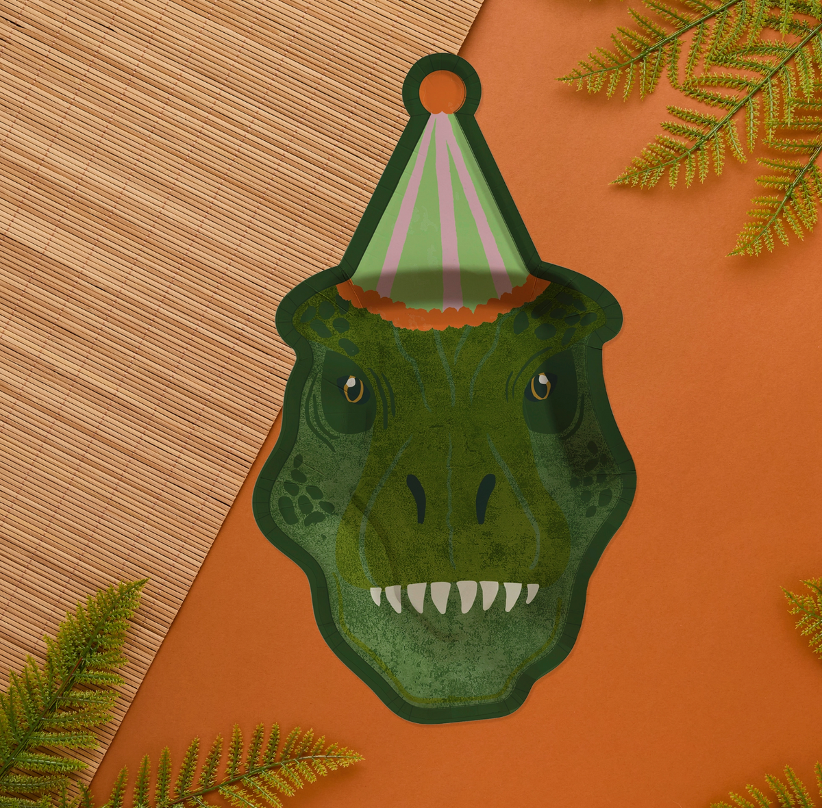 Assiettes en papier T-rex (Lot de 8)