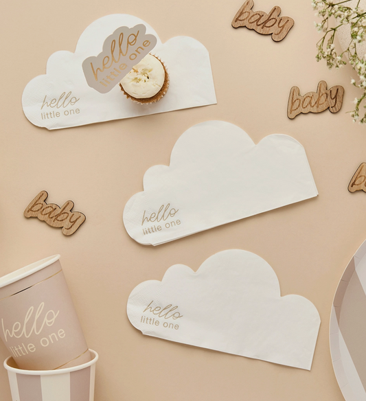 Serviettes en papier nuage - Lot de 16