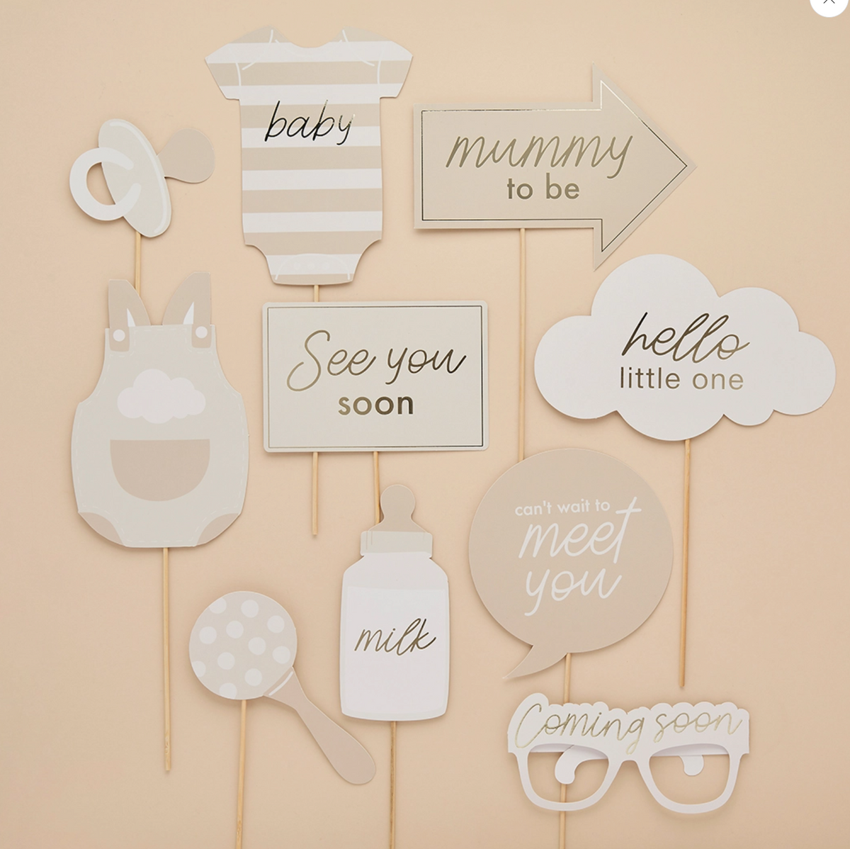 Accessoires photo neutres pour baby - lot de 10
