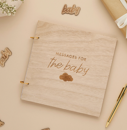 Livre d'or bois baby shower