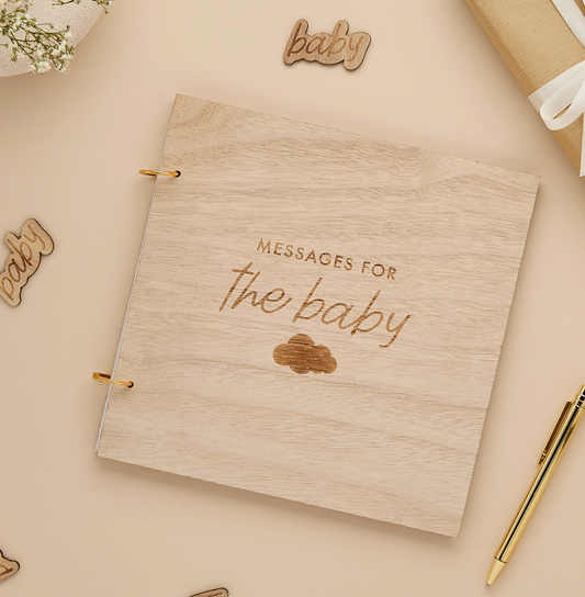 Livre d'or bois baby shower