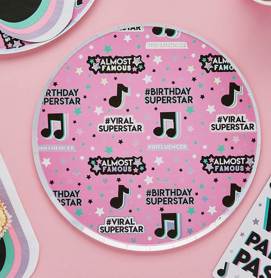 Assiette en carton Let's Dance - Lot de 8