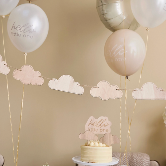 Guirlande en bois nuage 2m