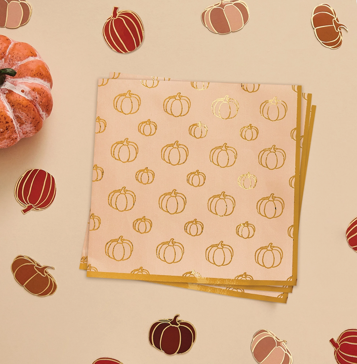 Serviette en papier citrouille - Lot de 16