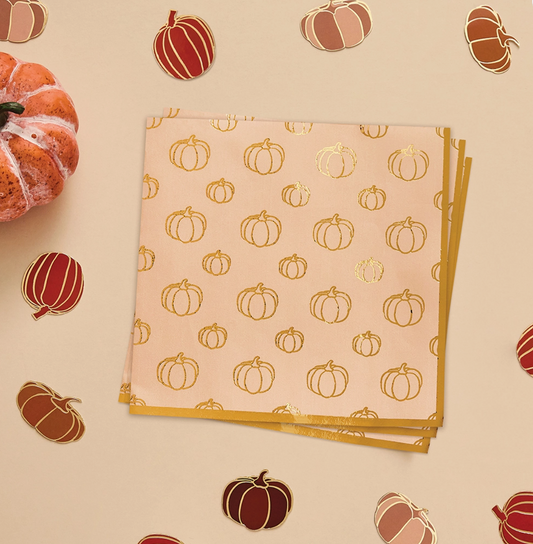 Serviette en papier citrouille - Lot de 16