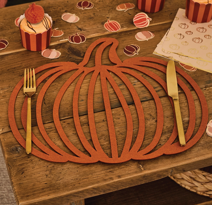 Set de table en feutre citrouille - Lot de 4