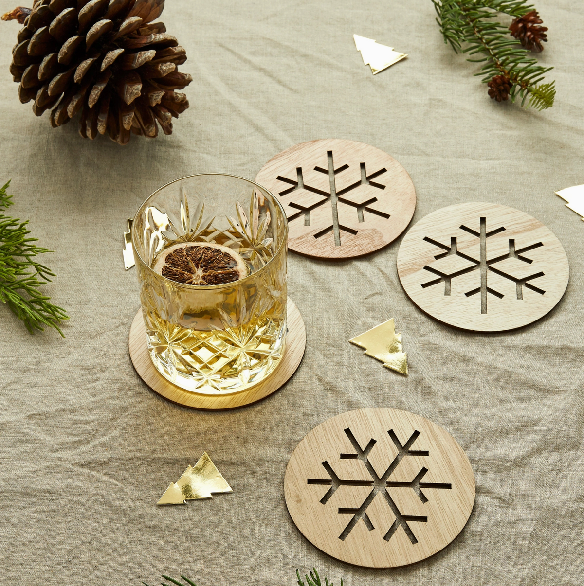 Sous- verres flocon - lot de 4