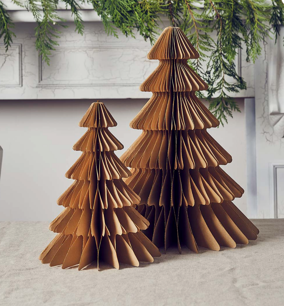Lot de 2 sapins alvéolé - Bord paillettes