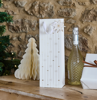 Sac cadeau pour bouteilles étoiles dorées