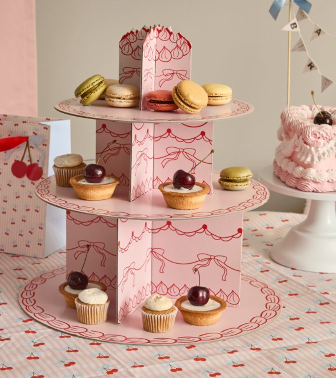 Support gâteau cerise