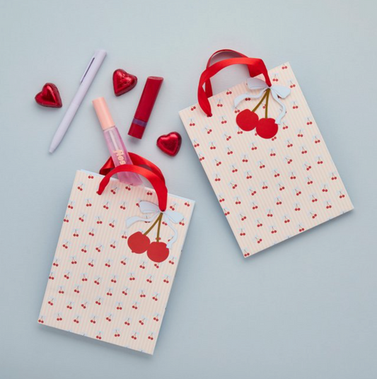 Sac cadeau cerise - Pack de 4