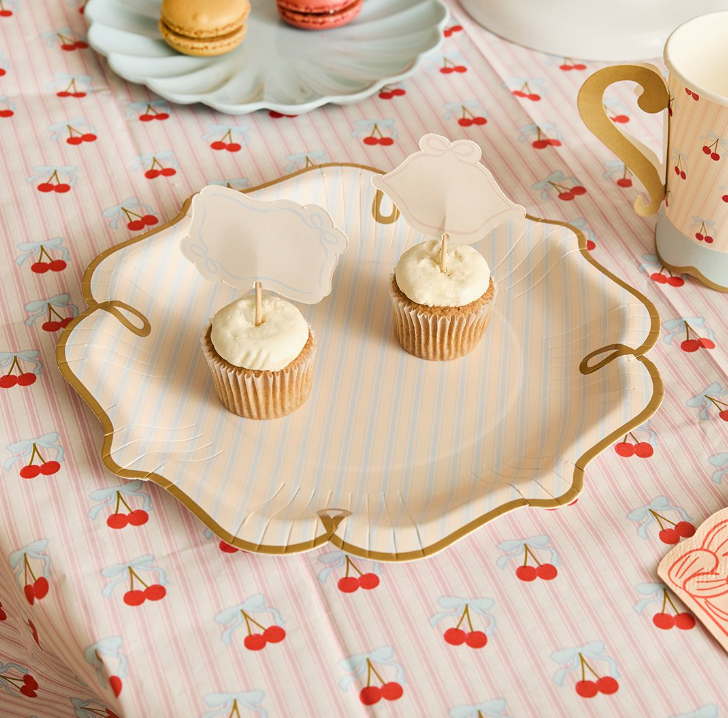 Assiette papier rayures - Lot de 8