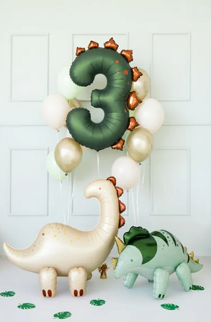 Ballon en aluminium Chiffre ''3'' Dinosaure