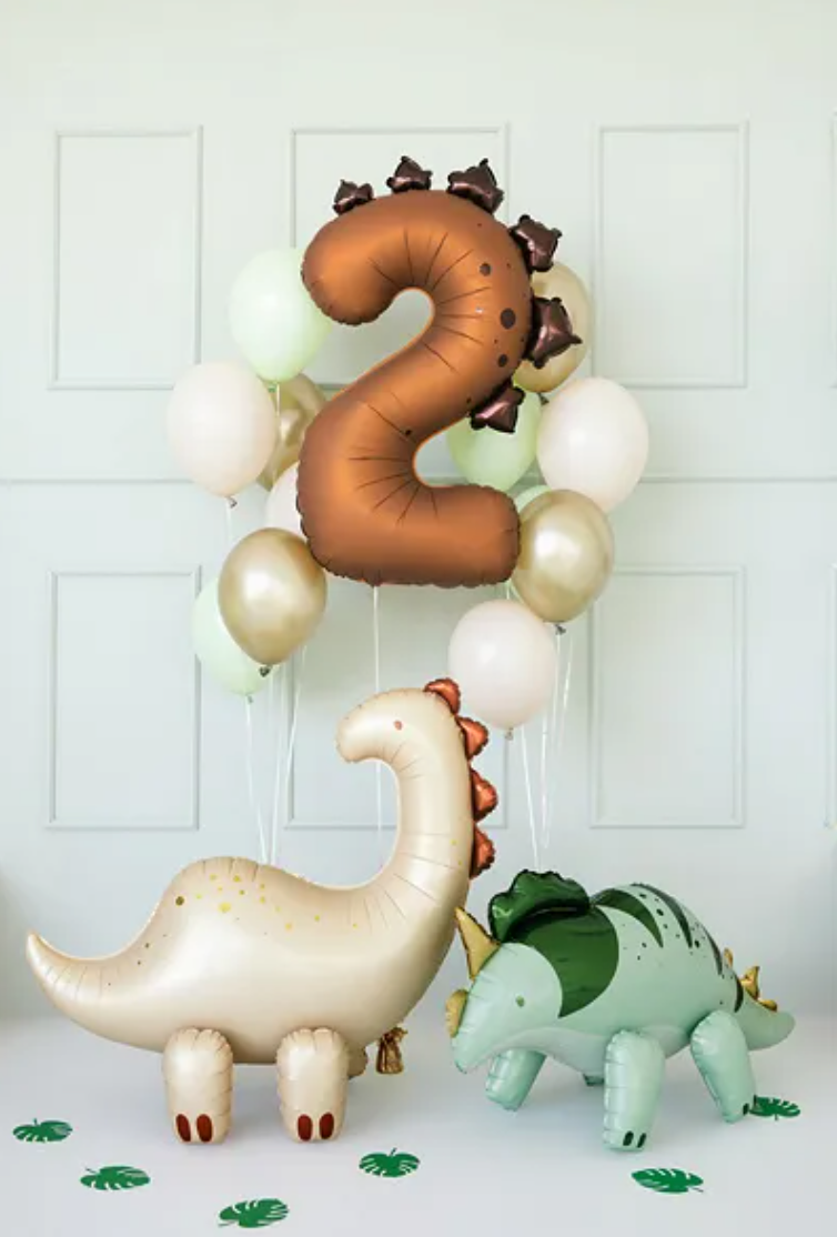 Ballon en aluminium Chiffre ''2'' Dinosaure