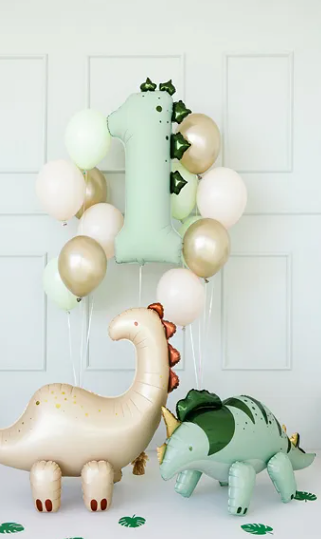 Ballon en aluminium Chiffre ''1'' Dinosaure