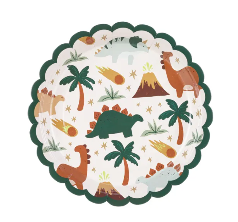 Assiettes d'anniversaire Dinosaures - Lot de 6