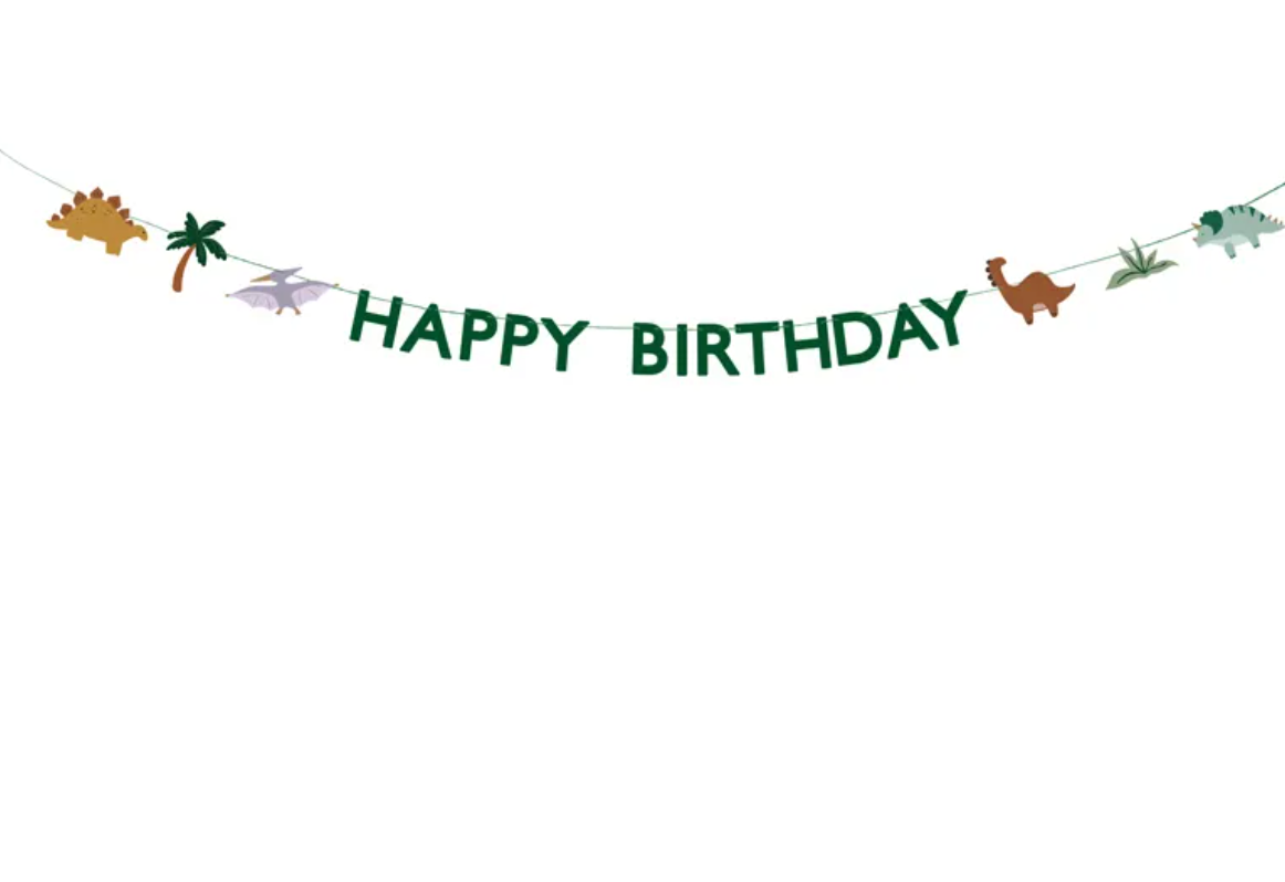 Bannière Happy Birthday Dino, 3 m, mix