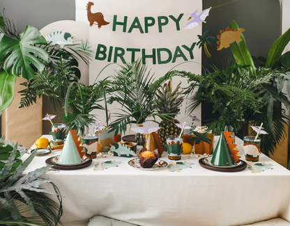 Bannière Happy Birthday Dino, 3 m, mix