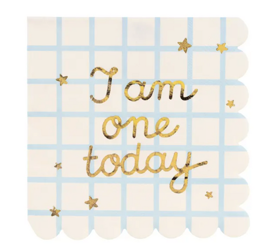 Serviettes de table "I am one today"