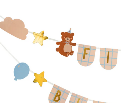 Bannière Premier Anniversaire avec des ours