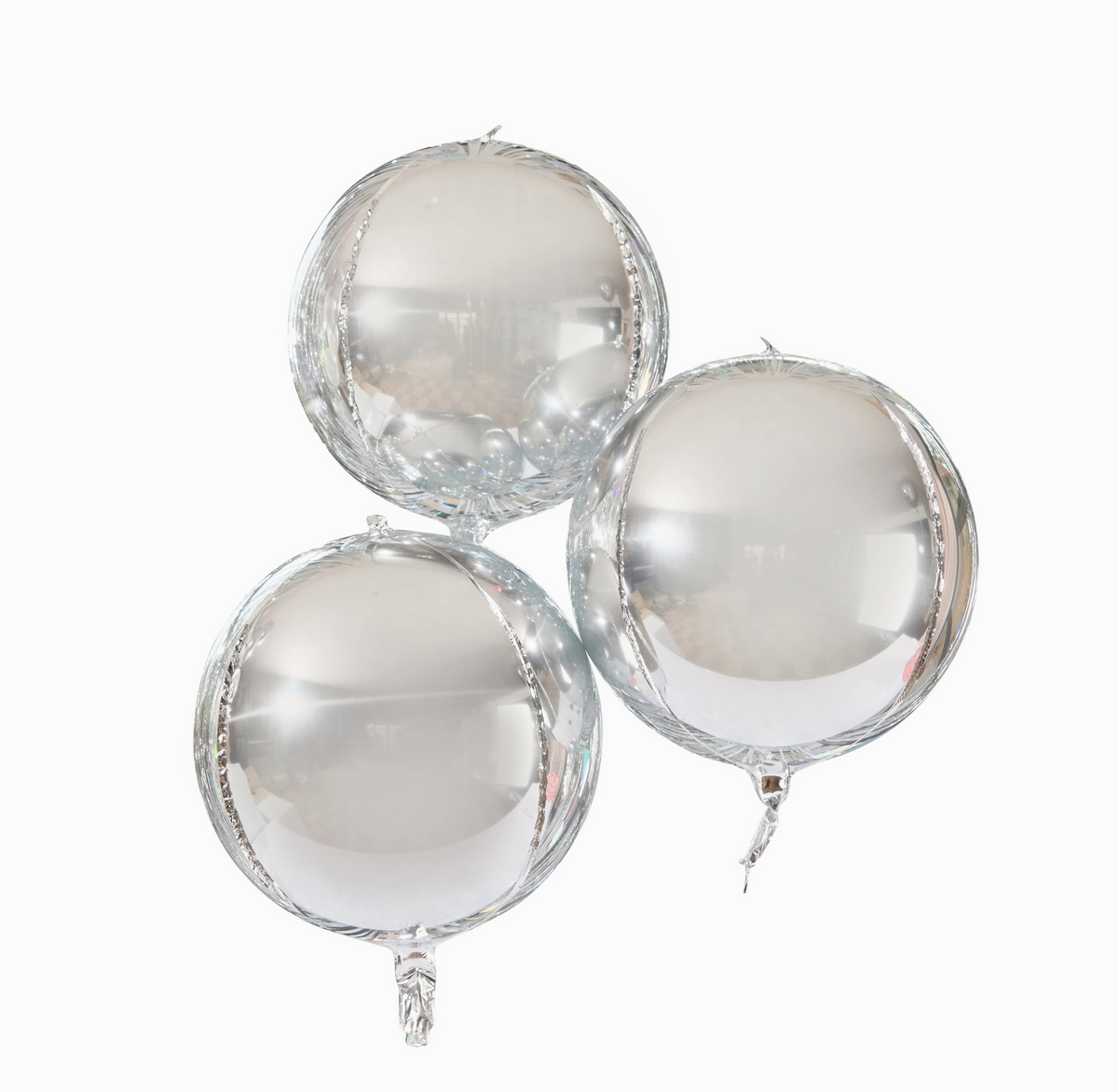 Ballons rond argentés  - Lot de 3