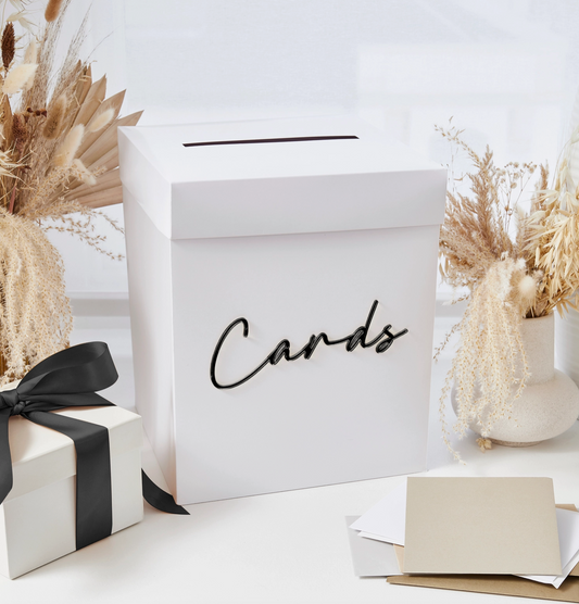 Urne carton - Lettres 3D acrylique noir