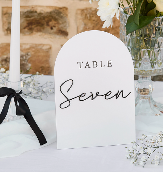 Numéro de tables cartes et lettre 3D acrylique - Lot de 12