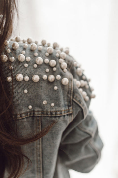 Veste en jean "Perles"
