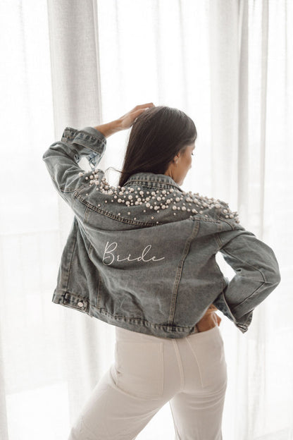 Veste en jean "Perles"