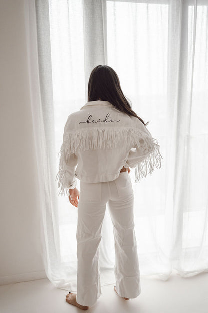 Veste en jean "Franges"
