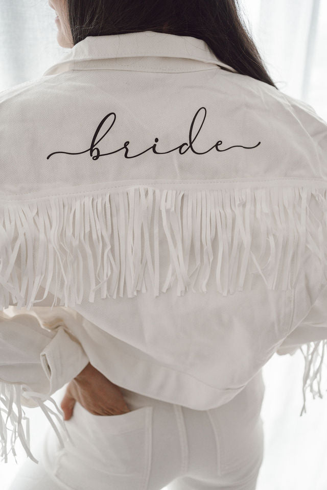 Veste en jean "Franges"