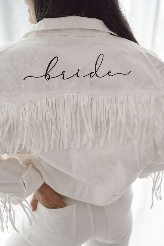 Veste en jean "Franges"