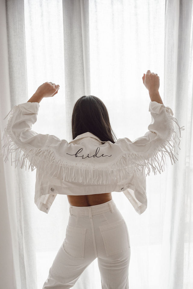 Veste en jean "Franges"