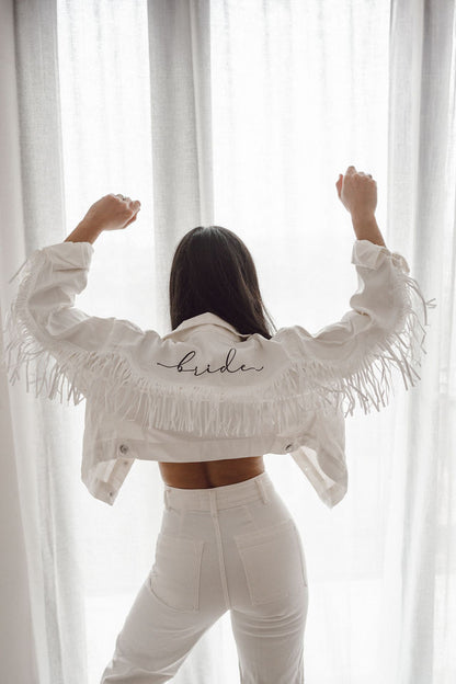 Veste en jean "Franges"