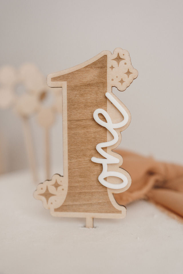 Cake topper - Chiffre étoilée 1 à 10