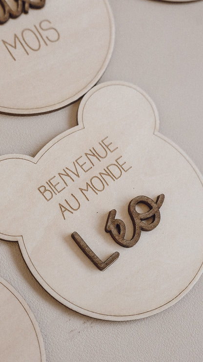 Carte BIENVENUE en bois - Plusieurs formes